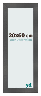 Photo Frame 20x60cm Black Silver Polished MDF Pisa Front Size | Yourdecoration.co.uk