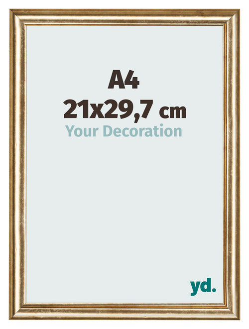 Photo Frame 21x29 7cm A4 Gold Antique MDF Lazio Front Size | Yourdecoration.co.uk