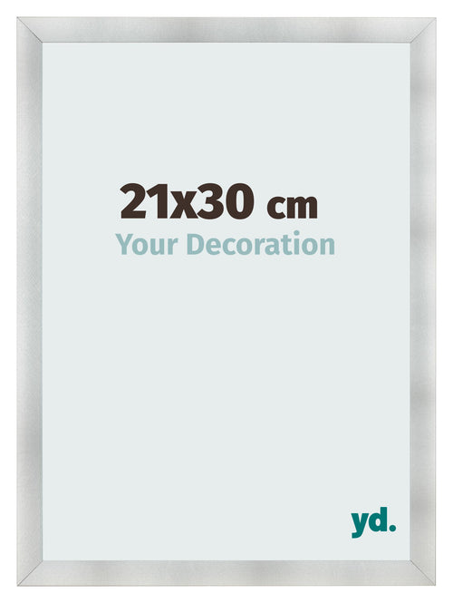 Photo Frame 21x30cm Aluminum Brushed MDF Pisa Front Size | Yourdecoration.co.uk