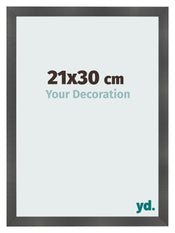 Photo Frame 21x30cm Black Silver Polished MDF Pisa Front Size | Yourdecoration.co.uk