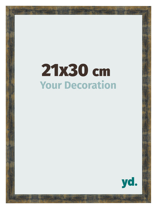 Photo Frame 21x30cm Blue Gold Melange MDF Pisa Front Size | Yourdecoration.co.uk