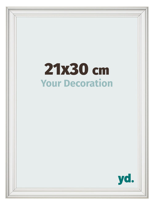 Photo Frame 21x30cm White Swept MDF Lazio Front Size | Yourdecoration.co.uk