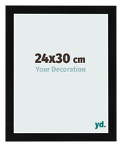 Photo Frame 24x30cm Black Silver Polished MDF Pisa Front Size | Yourdecoration.co.uk