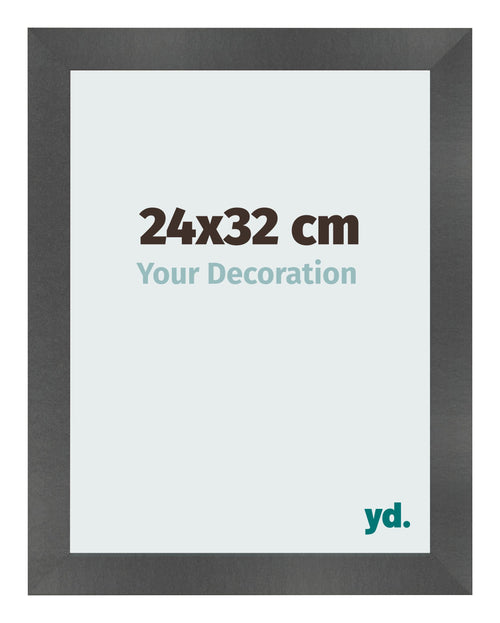 Photo Frame 24x32cm Black Silver Polished MDF Pisa Front Size | Yourdecoration.co.uk