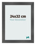 Photo Frame 24x32cm Black Silver Polished MDF Pisa Front Size | Yourdecoration.co.uk