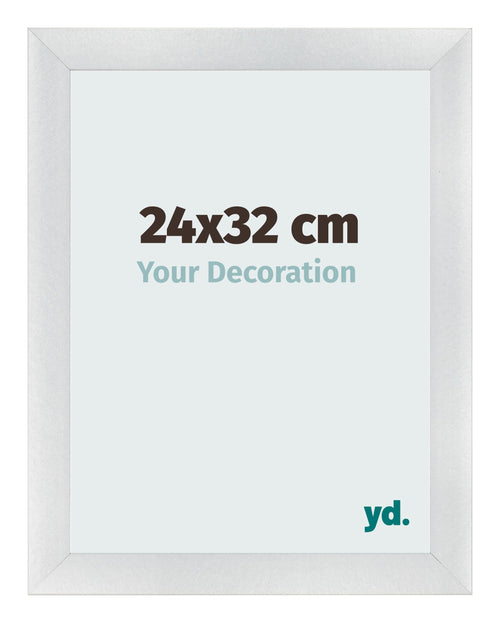 Photo Frame 24x32cm Silver Black Swept MDF Pisa Front Size | Yourdecoration.co.uk