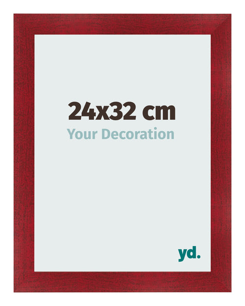 Photo Frame 24x32cm Wine Red Swept MDF Pisa Front Size | Yourdecoration.co.uk