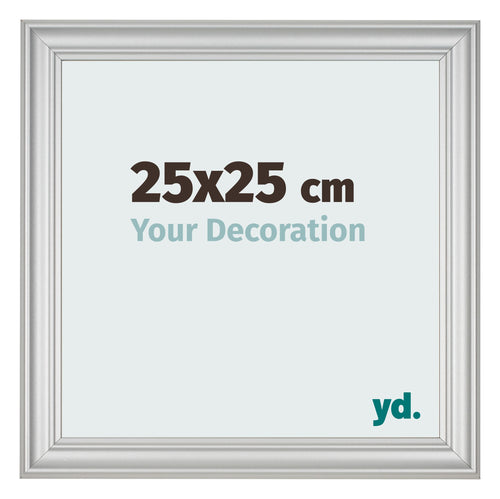 Photo Frame 25x25cm Silver Matte MDF Lazio Front Size | Yourdecoration.co.uk