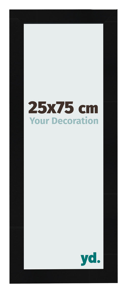 Photo Frame 25x75cm Black Silver Polished MDF Pisa Front Size | Yourdecoration.co.uk