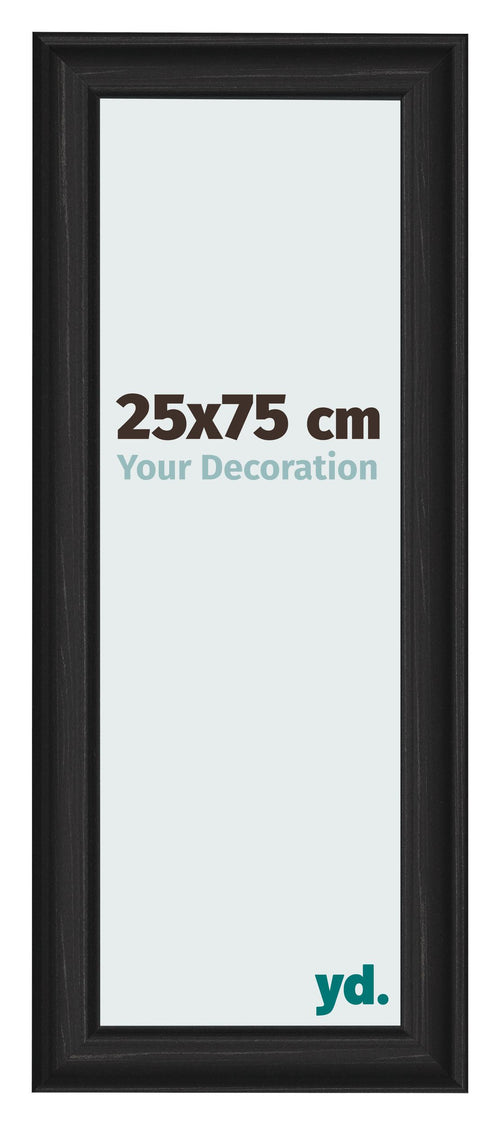 Photo Frame 25x75cm Black Woodgrain MDF Lazio Front Size | Yourdecoration.co.uk
