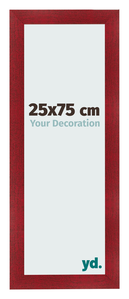 Photo Frame 25x75cm Wine Red Swept MDF Pisa Front Size | Yourdecoration.co.uk