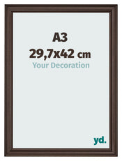 Photo Frame 29 7x42cm A3 Oak Dark MDF Lazio Front Size | Yourdecoration.co.uk