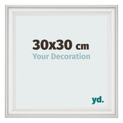 Photo Frame 30x30cm White Swept MDF Lazio Front Size | Yourdecoration.co.uk