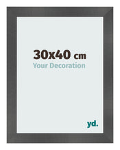 Photo Frame 30x40cm Black Silver Polished MDF Pisa Front Size | Yourdecoration.co.uk