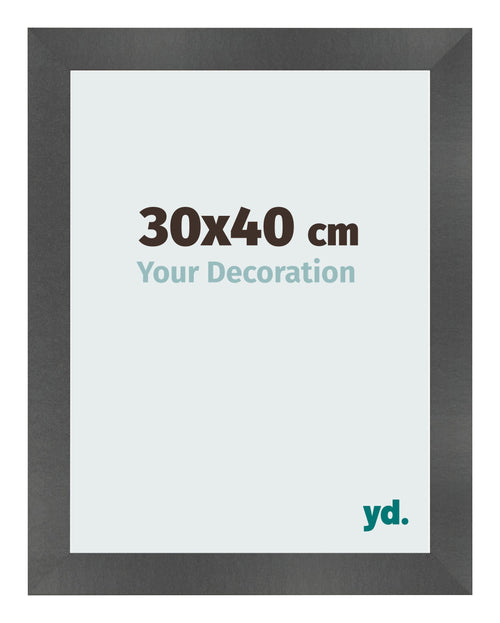 Photo Frame 30x40cm Black Silver Polished MDF Pisa Front Size | Yourdecoration.co.uk