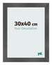 Photo Frame 30x40cm Black Silver Polished MDF Pisa Front Size | Yourdecoration.co.uk