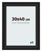 Photo Frame 30x40cm Black Woodgrain MDF Lazio Front Size | Yourdecoration.co.uk