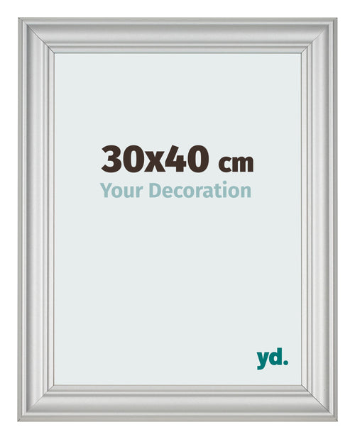 Photo Frame 30x40cm Silver Matte MDF Lazio Front Size | Yourdecoration.co.uk