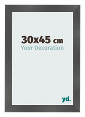 Photo Frame 30x45cm Black Silver Polished MDF Pisa Front Size | Yourdecoration.co.uk