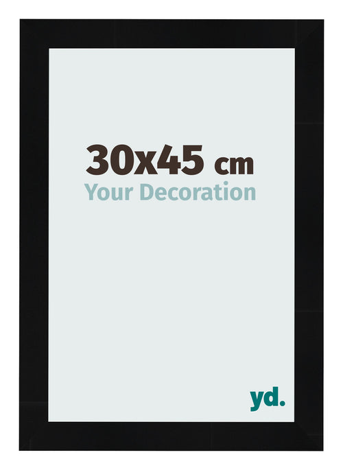 Photo Frame 30x45cm Black Silver Polished MDF Pisa Front Size | Yourdecoration.co.uk