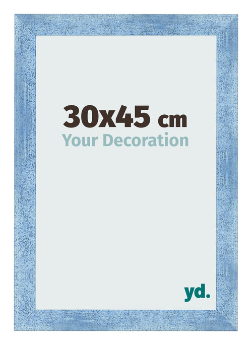 Photo Frame 30x45cm Clear Blue Swept MDF Pisa Front Size | Yourdecoration.co.uk