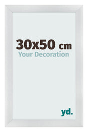 Photo Frame 30x50cm Silver Black Swept MDF Pisa Front Size | Yourdecoration.co.uk