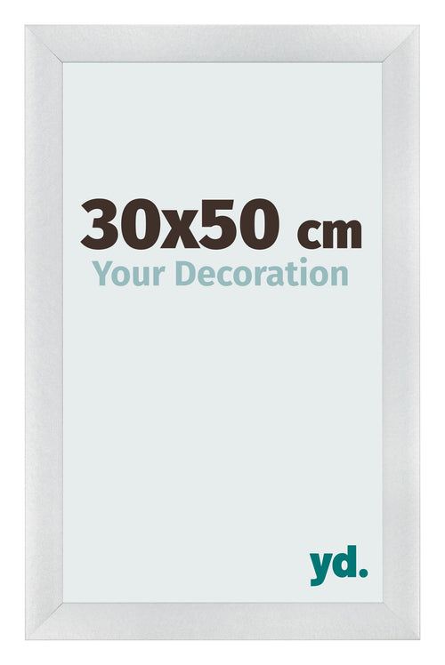 Photo Frame 30x50cm Silver Black Swept MDF Pisa Front Size | Yourdecoration.co.uk