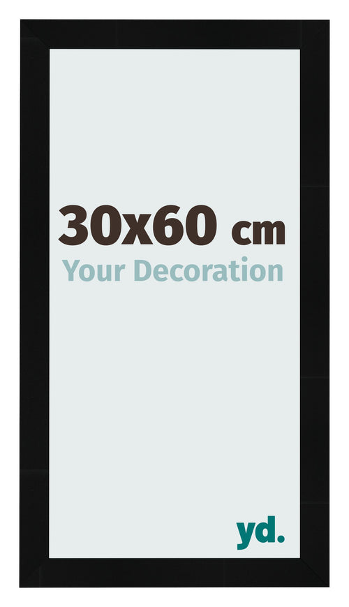 Photo Frame 30x60cm Black Silver Polished MDF Pisa Front Size | Yourdecoration.co.uk