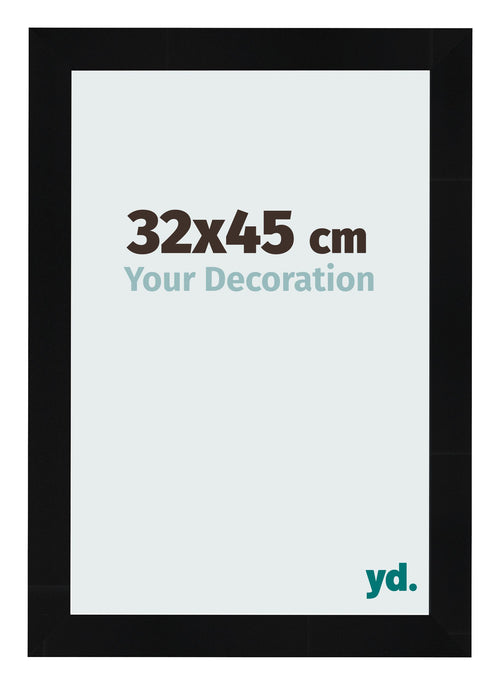 Photo Frame 32x45cm Black Silver Polished MDF Pisa Front Size | Yourdecoration.co.uk