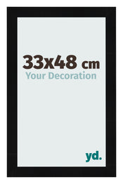 Photo Frame 33x48cm Black Silver Polished MDF Pisa Front Size | Yourdecoration.co.uk