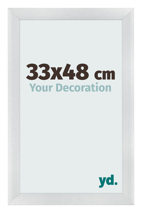 Photo Frame 33x48cm Silver Black Swept MDF Pisa Front Size | Yourdecoration.co.uk