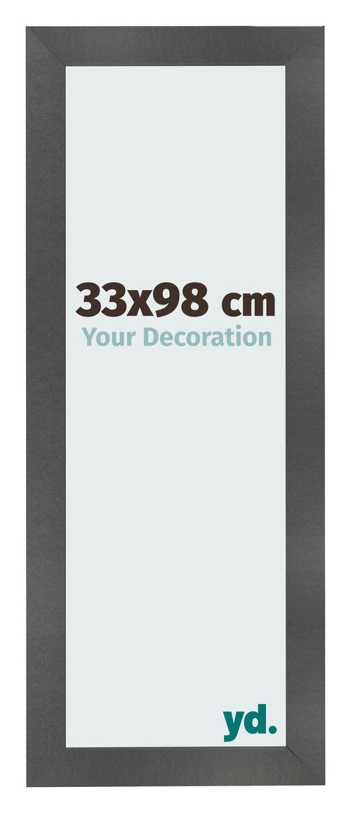 Photo Frame 33x98cm Black Silver Polished MDF Pisa Front Size | Yourdecoration.co.uk