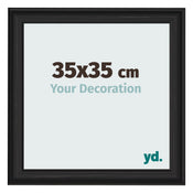 Photo Frame 35x35cm Black Woodgrain MDF Lazio Front Size | Yourdecoration.co.uk