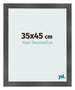 Photo Frame 35x45cm Black Silver Polished MDF Pisa Front Size | Yourdecoration.co.uk