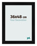 Photo Frame 36x48cm Black Silver Polished MDF Pisa Front Size | Yourdecoration.co.uk