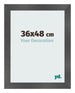 Photo Frame 36x48cm Black Silver Polished MDF Pisa Front Size | Yourdecoration.co.uk