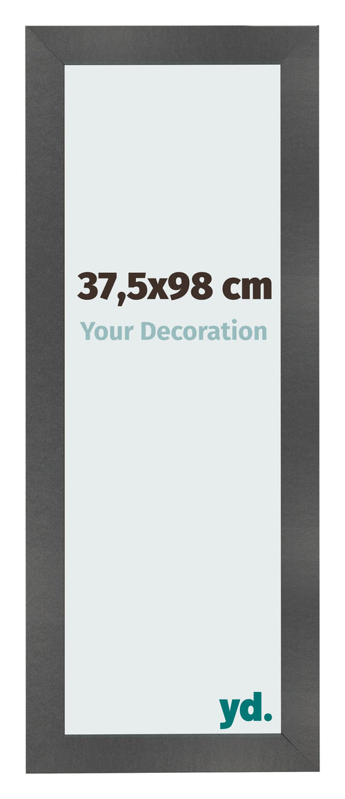 Photo Frame 37 5x98cm Black Silver Polished MDF Pisa Front Size | Yourdecoration.co.uk