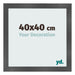 Photo Frame 40x40cm Black Silver Polished MDF Pisa Front Size | Yourdecoration.co.uk