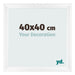 Photo Frame 40x40cm White Vintage MDF Pisa Front Size | Yourdecoration.co.uk