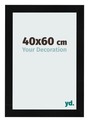 Photo Frame 40x60cm Black Silver Polished MDF Pisa Front Size | Yourdecoration.co.uk