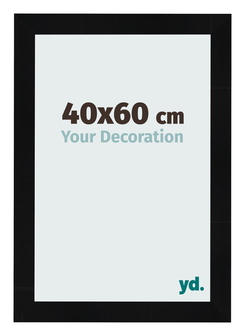 Photo Frame 40x60cm Black Silver Polished MDF Pisa Front Size | Yourdecoration.co.uk