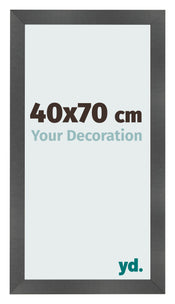 Photo Frame 40x70cm Black Silver Polished MDF Pisa Front Size | Yourdecoration.co.uk