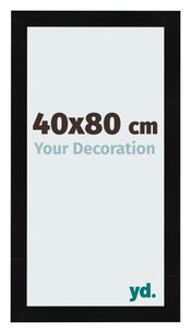 Photo Frame 40x80cm Black Silver Polished MDF Pisa Front Size | Yourdecoration.co.uk