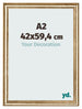 Photo Frame 42x59 4cm A2 Gold Antique MDF Lazio Front Size | Yourdecoration.co.uk