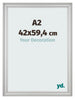 Photo Frame 42x59 4cm A2 Silver Matte MDF Lazio Front Size | Yourdecoration.co.uk
