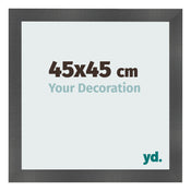 Photo Frame 45x45cm Black Silver Polished MDF Pisa Front Size | Yourdecoration.co.uk