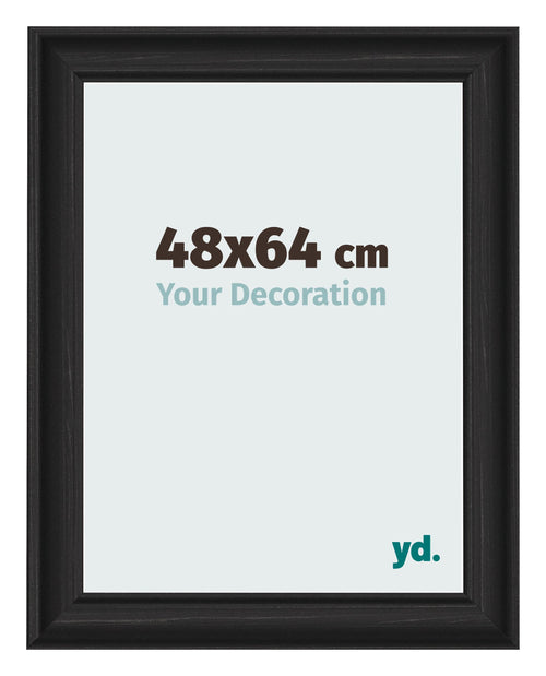 Photo Frame 48x64cm Black Woodgrain MDF Lazio Front Size | Yourdecoration.co.uk