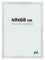 Photo Frame 49x68cm Silver Black Swept MDF Pisa Front Size | Yourdecoration.co.uk