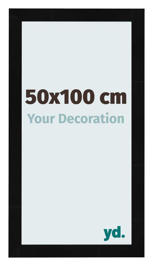 Photo Frame 50x100cm Black Silver Polished MDF Pisa Front Size | Yourdecoration.co.uk