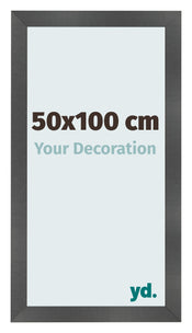 Photo Frame 50x100cm Black Silver Polished MDF Pisa Front Size | Yourdecoration.co.uk